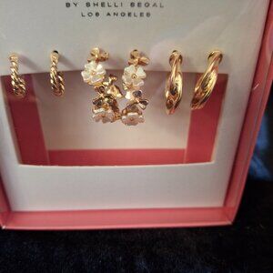 Laundry by Sheli Segal Set of 3 Goldtone Earrings NWT
